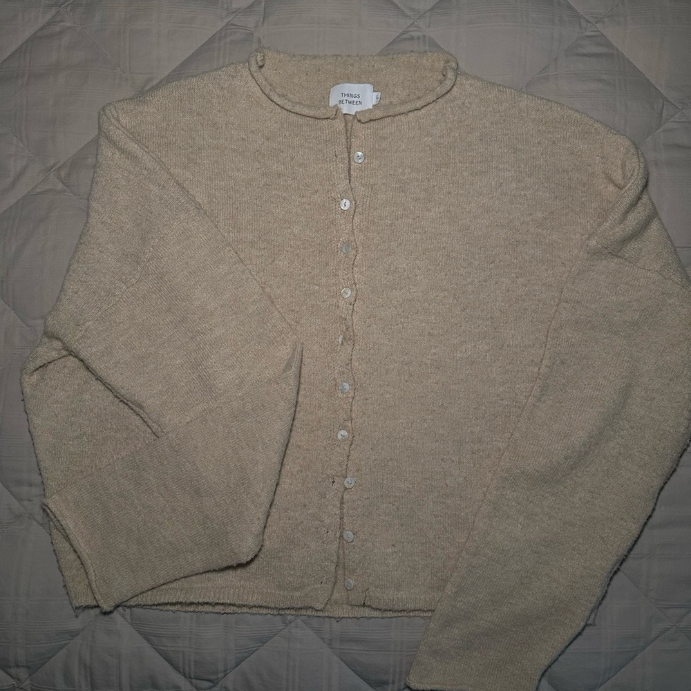 H&M Beige Button-Up Cardigan
